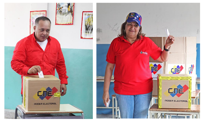 Cabello y Santaella ejercieron su voto en las Elecciones Internas del PSUV