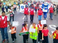 Comisión regional de Prevención realizó caminata escolar en La Gran Victoria