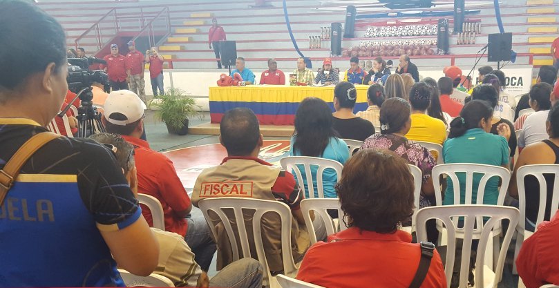 Santaella presentó balance de trabajos en el polideportivo de Maturín