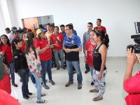 Arreaza y Santaella supervisaron el gimnasio vertical de Los Godos