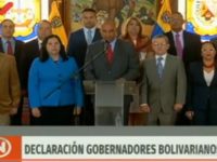Yelitza Santaella, junto a los gobernadores bolivarianos, rechazan declaraciones del “Grupo de Lima”