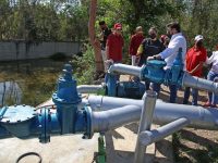 Gobernador Ernesto Luna y la alcaldesa de Piar Mariangelys Tillero reactivan planta potabilizadora de Aparicio.