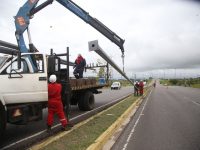 Inicia recuperación del alumbrado público en la avenida principal de la Zona Industrial.