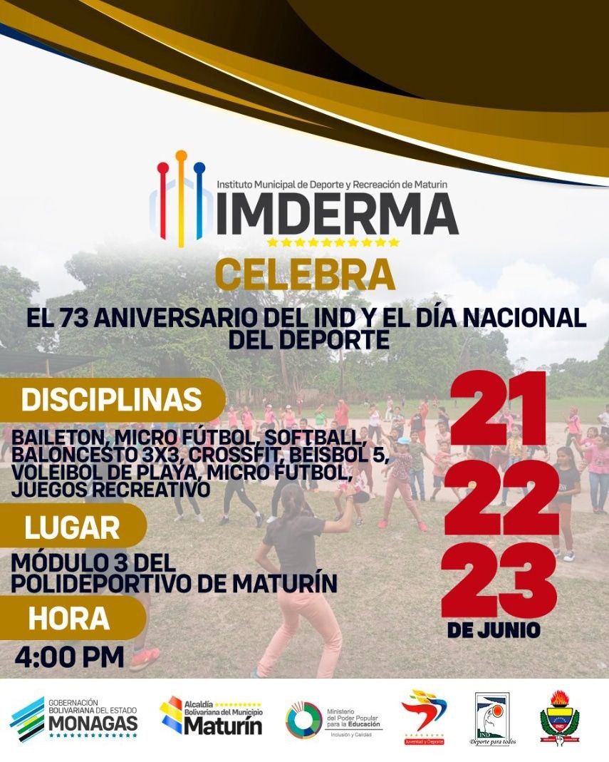 Maturín se prepara para celebrar Día Nacional del Deporte.