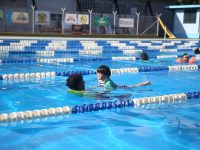 Niños con condiciones especiales dan apertura al II campeonato Estadal de natación.