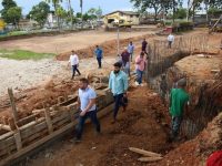 Gobernador Ernesto Luna supervisa avances de la renovación del Polideportivo de Maturín.