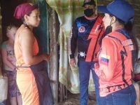 Atienden 24 familias afectadas por lluvias en El Barril, parroquia La Pica de Maturín.