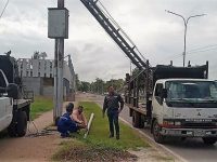 Alcaldía de Maturín inicia trabajos de restitución de alumbrado en la Av. Raúl Leoni.