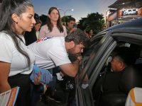 Luna y Fuentes participan en nueva jornada de volanteo en Maturín en defensa del Esequibo.