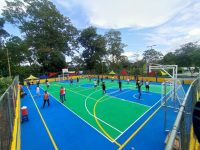Gobierno regional reinaugura cancha de usos múltiples en comunidad Los Caballos de Acosta